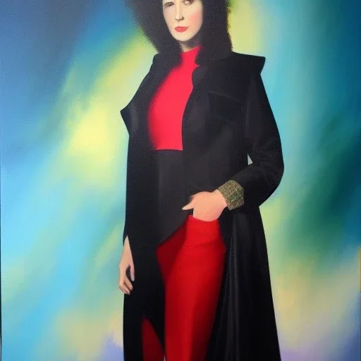 Full body portrait, painting, medium shot lady cpunk)