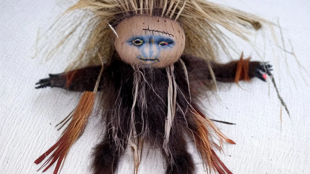 ritual doll made of hair from the floor of a barber