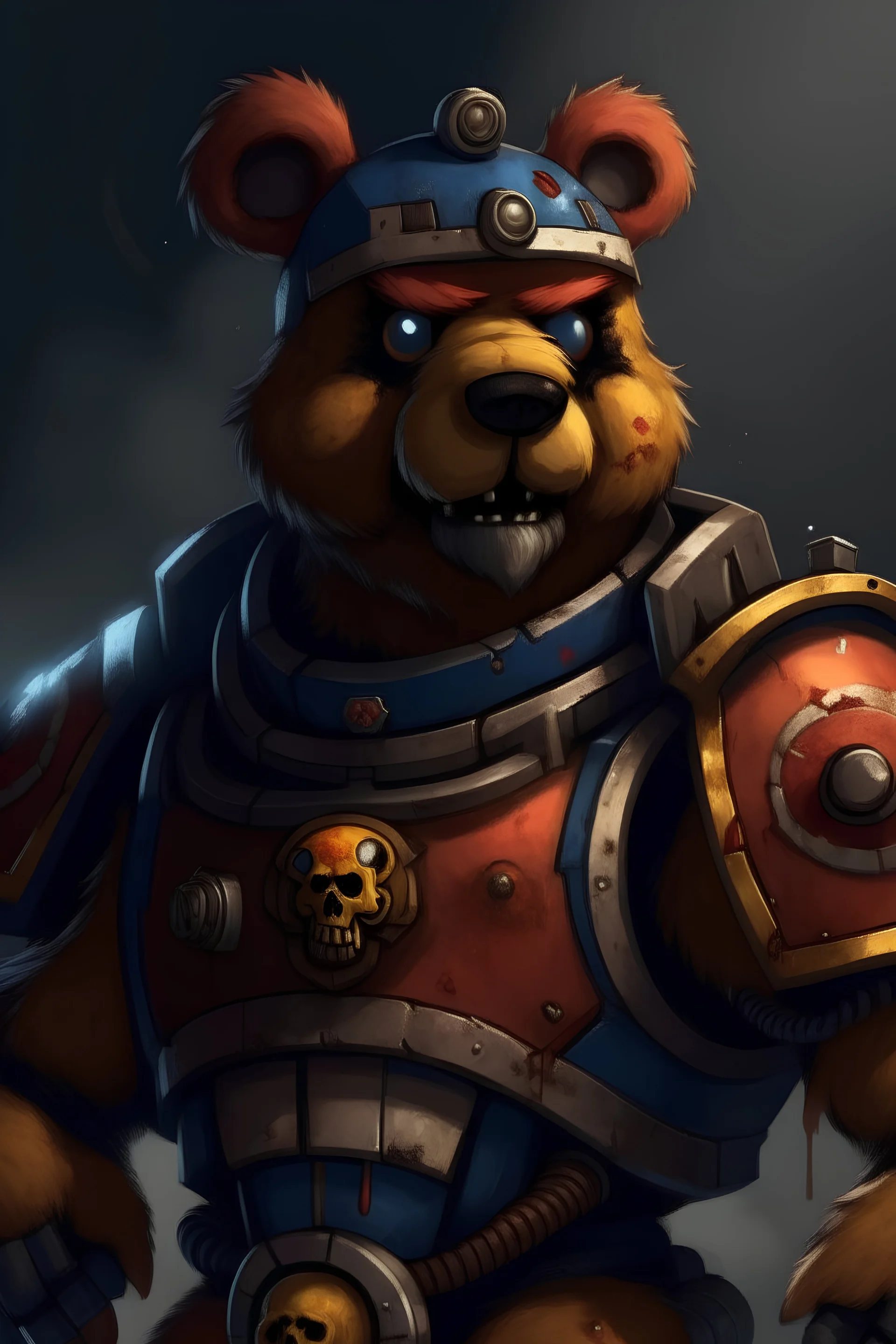 Freddy fazbear as a Warhammer space marine