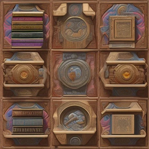 game texture beautiful colorful wooden bookshelves block tileable