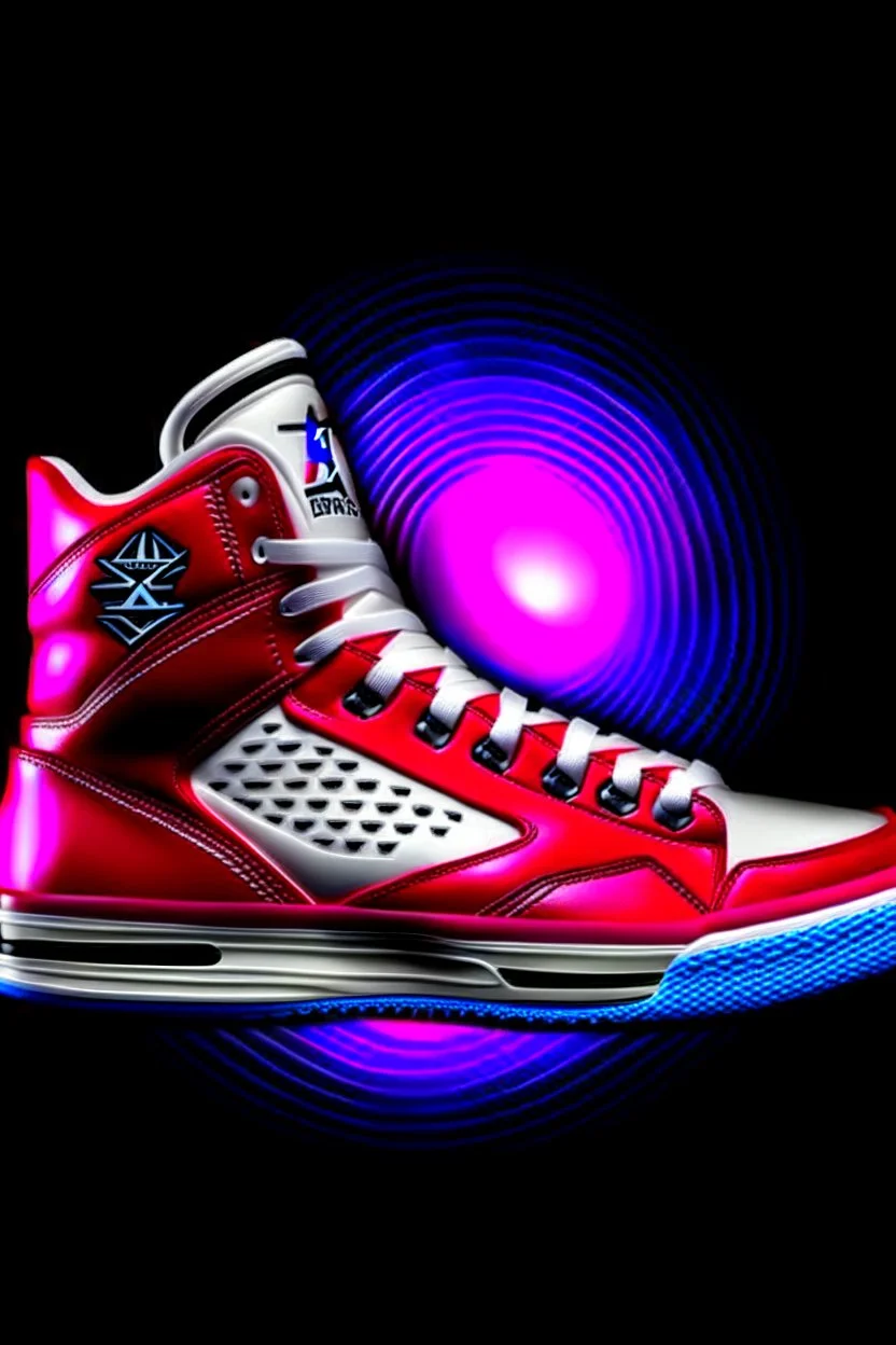 A red Jordan nfl sneaker, futuristic and amazing