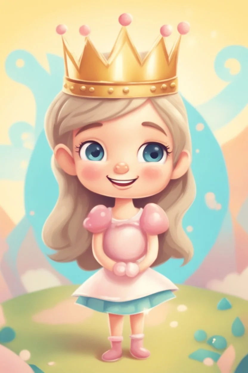 book cover for little girl wearing a princess costume re very happy, cartoon illustration style, 3D vector art, cute and quirky, fantasy art, water collor effect, bokeh, adobe illustrator, hand-drawn, digital painting, low-poly, soft lighting, bird's-eye view, isometric style, retro aesthetic, focused on the character, 4k resolution, photorealistic rendering, using cinema 4D