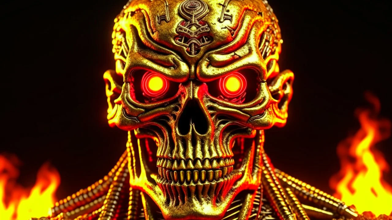 4K, ultra detail, full realism portrait terminator iron maiden logo full face flames4K, ultra detail, full realism portrait terminator new wave logo full face firestarter in the background