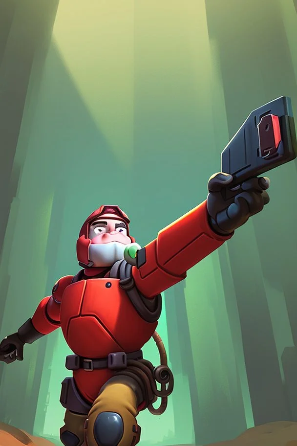 Red Engineer from Team Fortress 2 taking a selfie at the forest