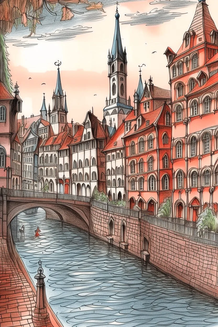 fantasy drawings of basel, switzerland