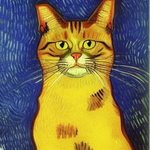 Portrait of a cat by Van Gogh