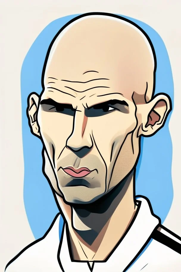 Zinedine Zidane French football player cartoon 2d