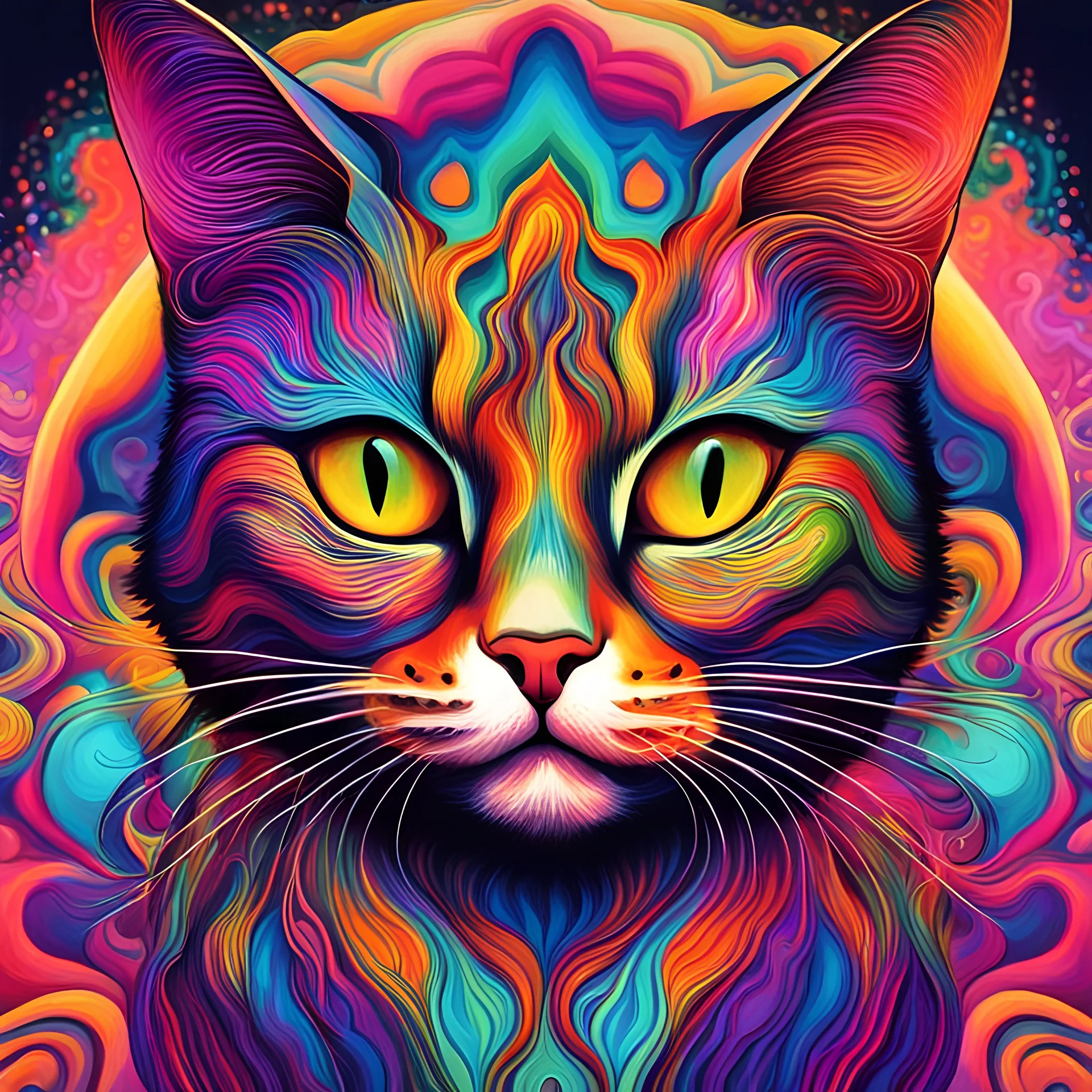 psychedelic cat