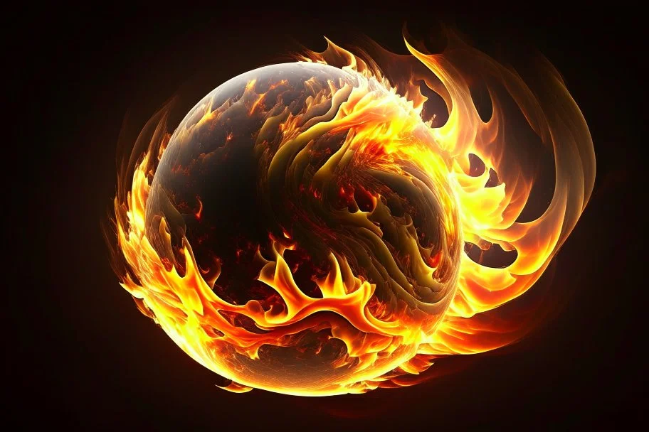 Swirling fire ball