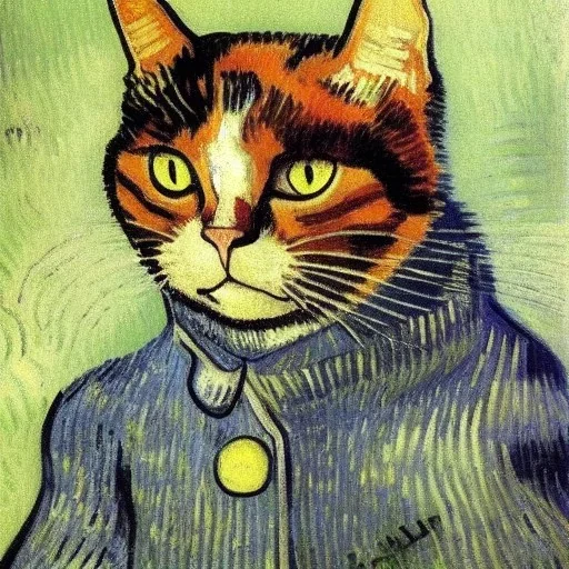 Portrait of a cat by Van Gogh