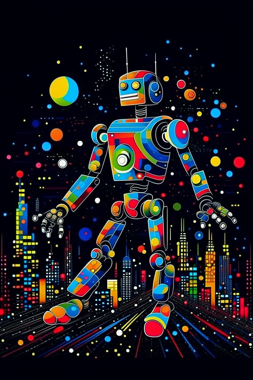 abstract robot dancer electronica music STYLE OF Hiroshi Nagai