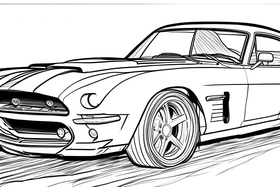 car drawing without color for coloring