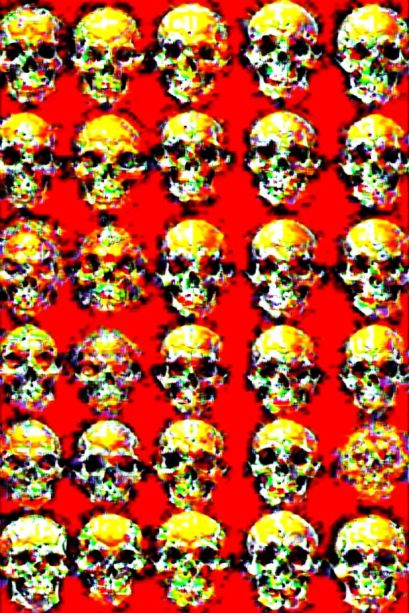 faces of the ultimate tribunal done with skulls