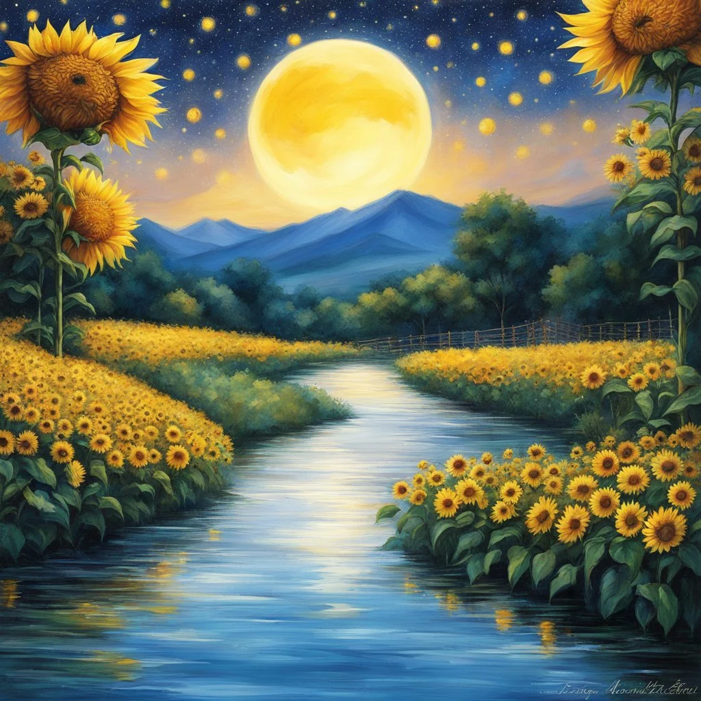 Comme une pierre que l'on jette dans l'eau vive d'un ruisseau Qui laisse derrière elle des milliers de ronds dans l'eau Comme un manège de lune avec ses chevaux d'étoiles Comme un anneau de Saturne, un ballon de carnaval Comme le chemin de ronde que font sans cesse les heures Le voyage autour du monde d'un tournesol dans sa fleur Tu fais tourner de ton nom tous les moulins de mon cœur