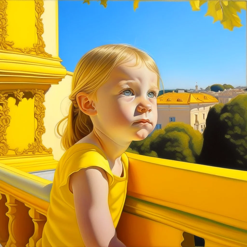 Neoclassicism child realistic yellow cote d'azur