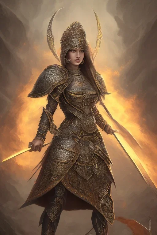 fantasy marigold warrior queen sword