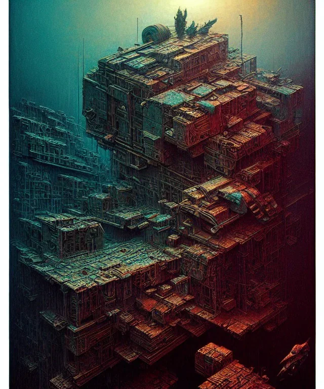 Camera., concept art, hyper detailed, beksinski, dan mumford, post-apocalyptic, oil on canvas