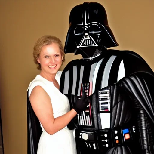 lovely lady with darth vader