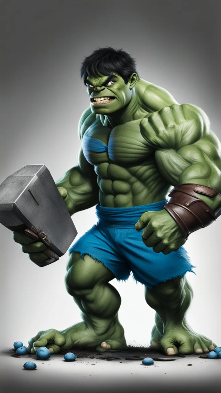 Hulk as the smurfs 8K