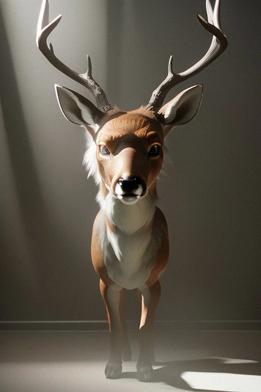 Deer Skin-walker,style, realistic photo, concept art, smooth, unreal engine 5, god lights, ray tracing, RTX, lumen lighting, ultra detail, volumetric lighting, 3d.