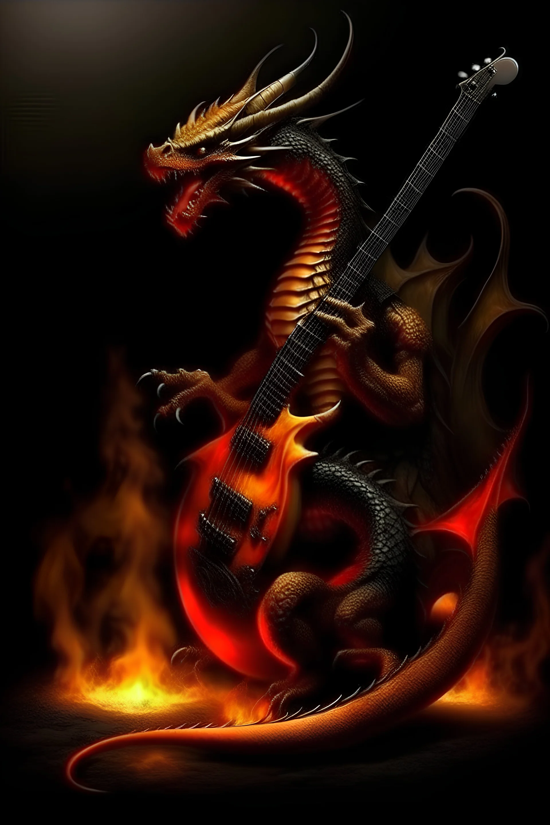 Dragon,Fire and smok plah gitare