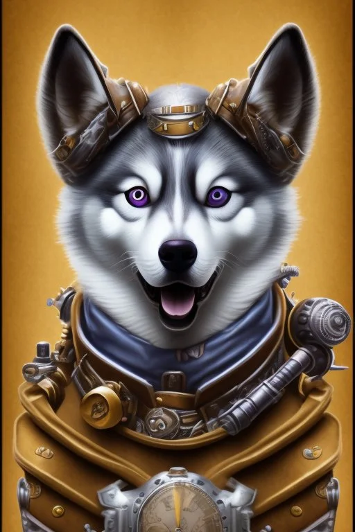 steampunk husky gamer logo tambs