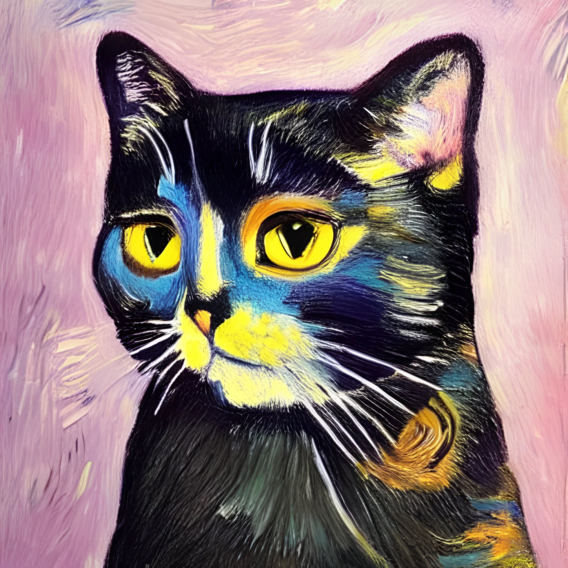 Kedi portesi, Van Gogh tarzında