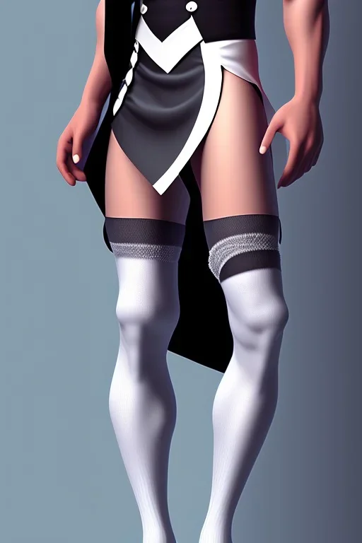 Male, skirt, thigh high socks