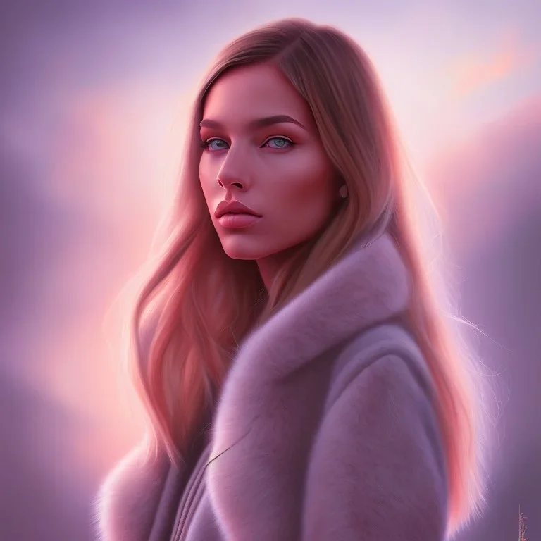 Marzia Kjellberg, painting, realistic, walking off into the sunset