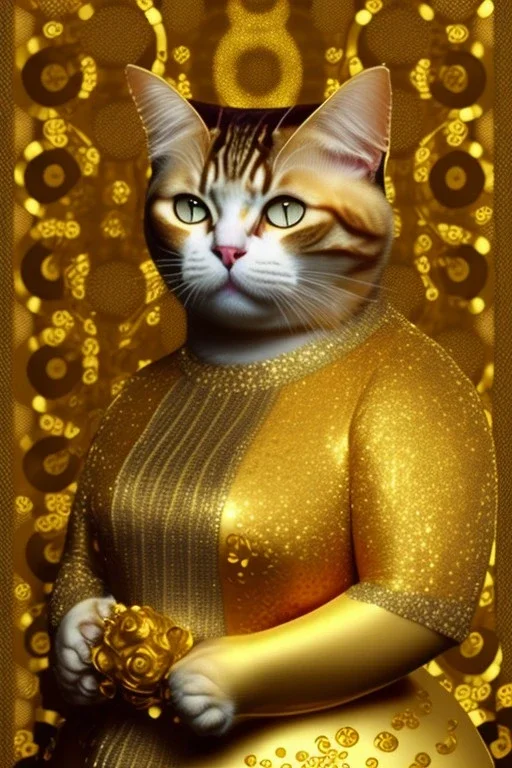 Cat is golden Adele by Klimt