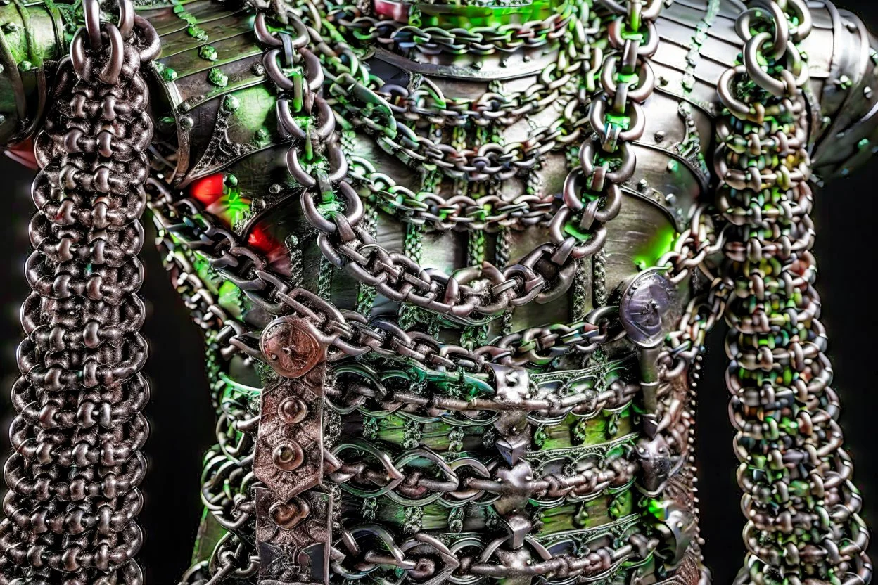 england medieval armour chains design front on shot