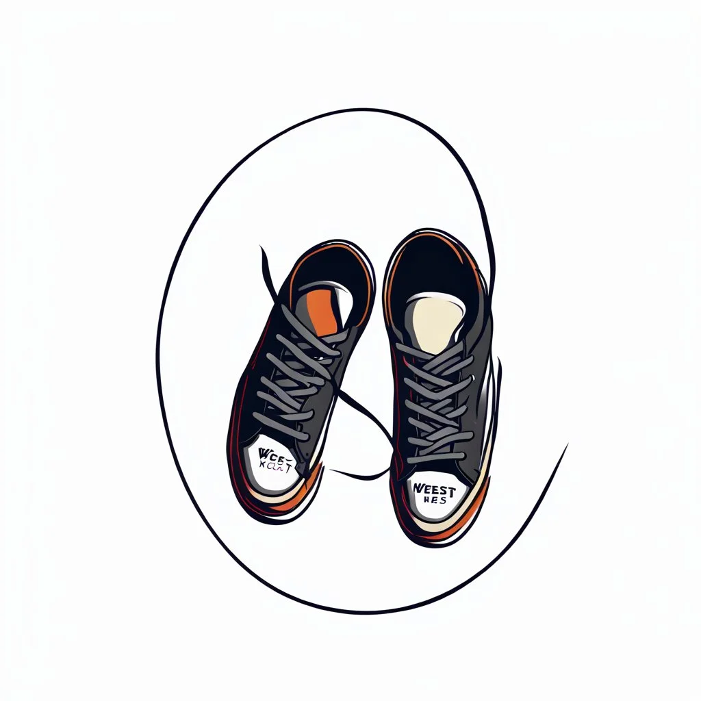 Logotipo para marca Sneakers com nome "West Kicks", vector