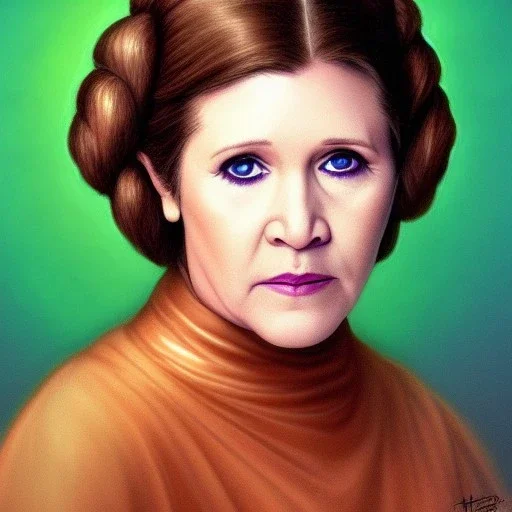 [[extrem stunning photorealistic Carrie Fisher as Princess Leia]] :: [[photorealistic hazel iris, short hair, head and shoulders portrait, 8k resolution photorealistic portrait by Artgerm, dynamic lighting, hyperdetailed, intricately detailed, triadic colors]]