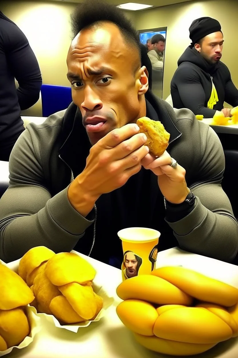 The rock eating chicken nuggets