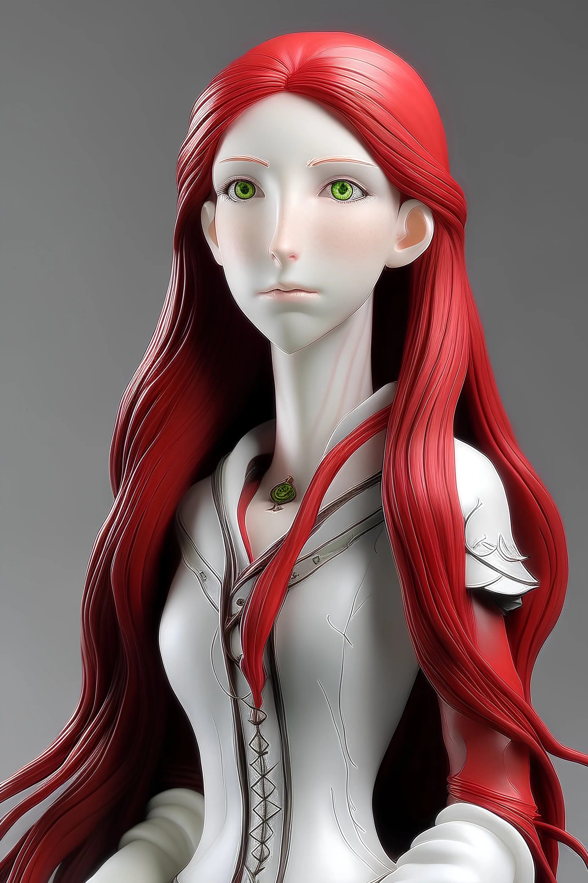 nakid secy pale moon elf long red hair non cloth