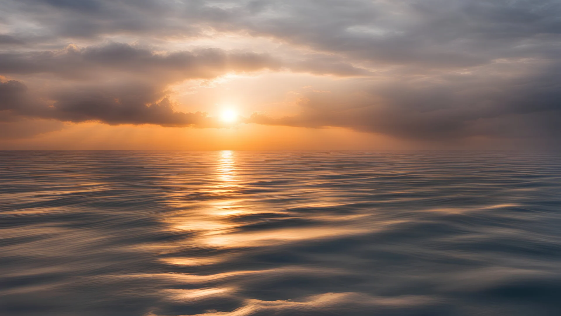 Sunrise with clouds in the sea