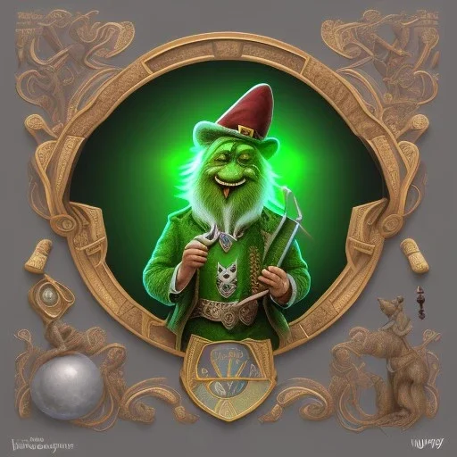 Ultra detailed fullbody of leprechaun with smoking pipe and shamrock,old,fat,extremely detailed digital, human,painting,detailed eyes, extremely detailed face ,perfectly centered image, perfect composition, rim light, beautiful lighting,masterpiece,8k, stunning scene, raytracing, anatomically correct,, in the style of Dysney and pixar,smile