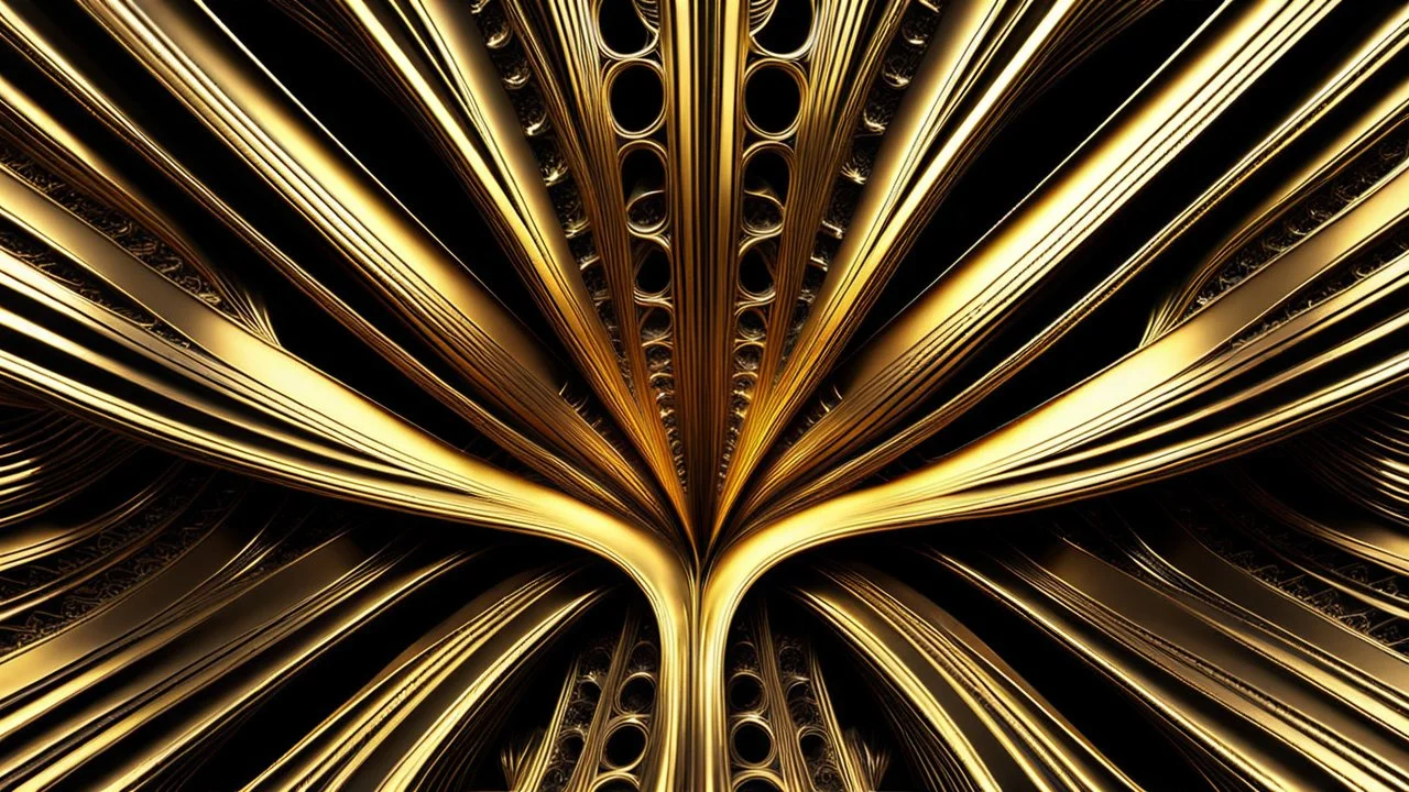 a 3d fractal structre made of metallic color 3d structures, pertty artistc background