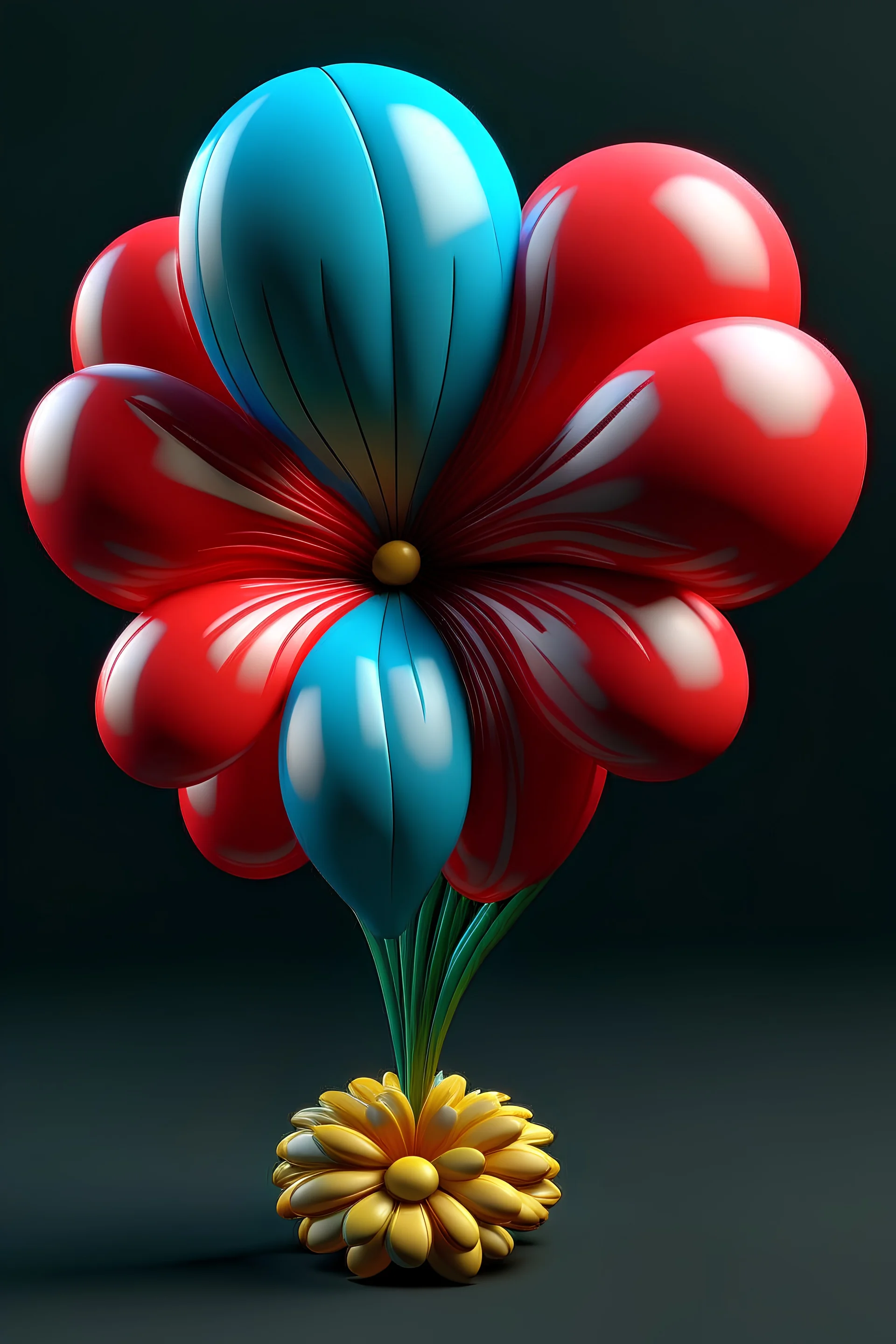Ballon 3D warped florals