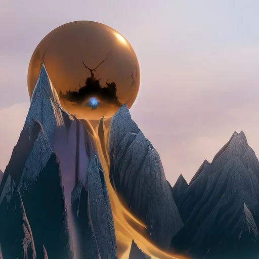 the broken sun melts down the mountain
