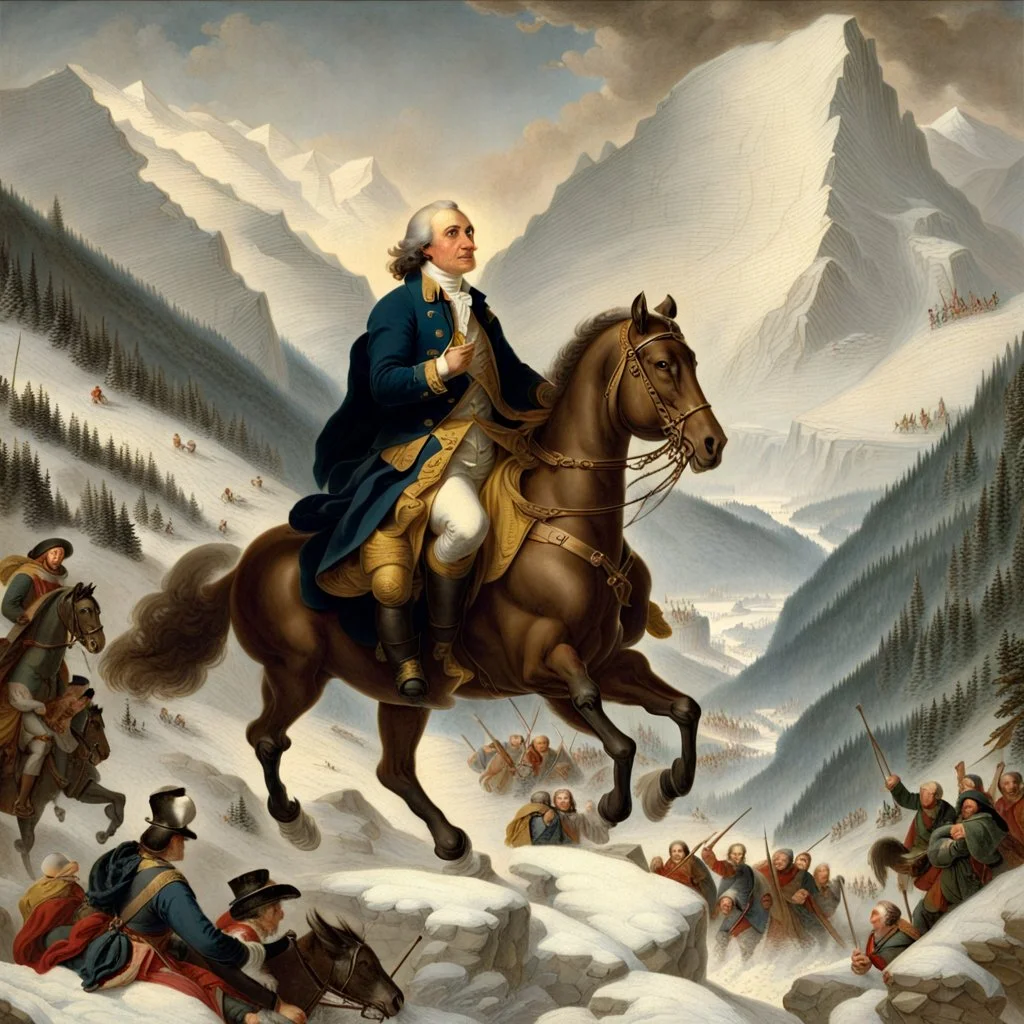 George Washington crossing the Alps.