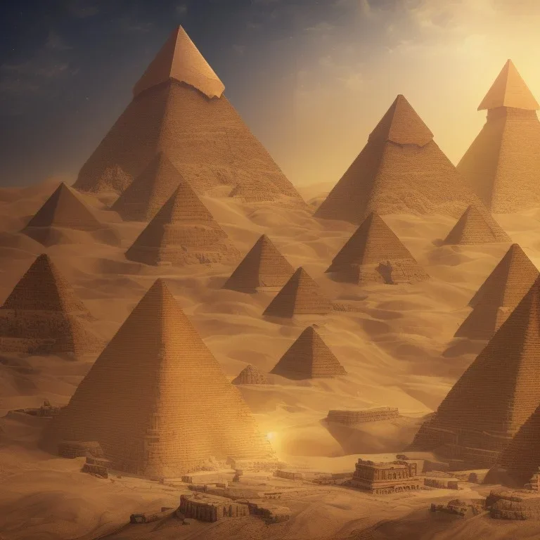 Egyptian pyramid buried in the sands, artistic painting, detailed painting elements with full HD quality, lasting and classic work, oil paint, 4K, 8K, 16K