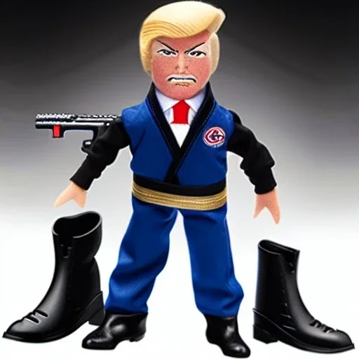 Gi joe donald Trump doll with boots and gun