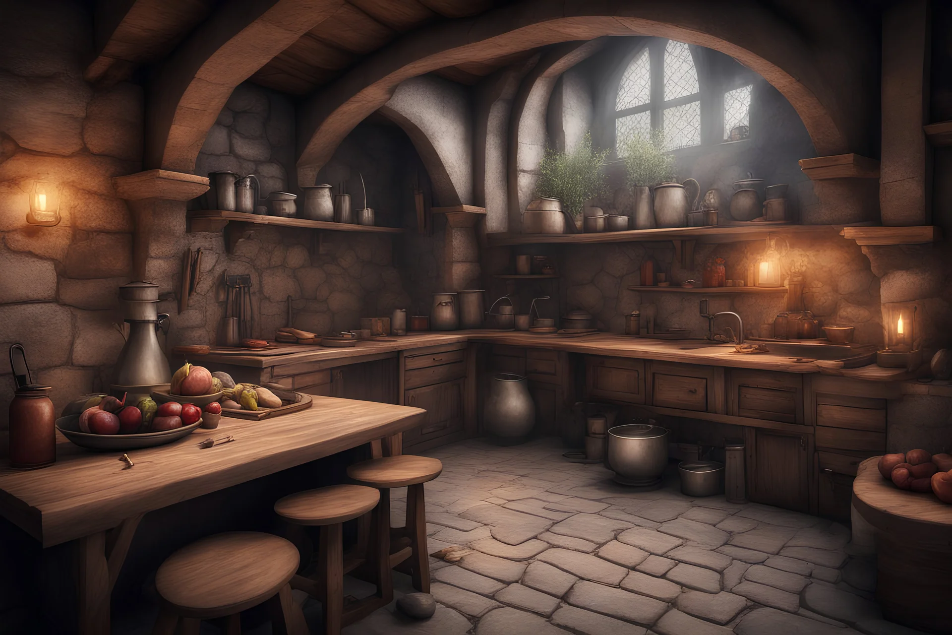 fantasy medieval kitchen