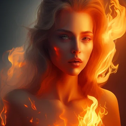 Portrait of a Lady on Fire, hyper realistic