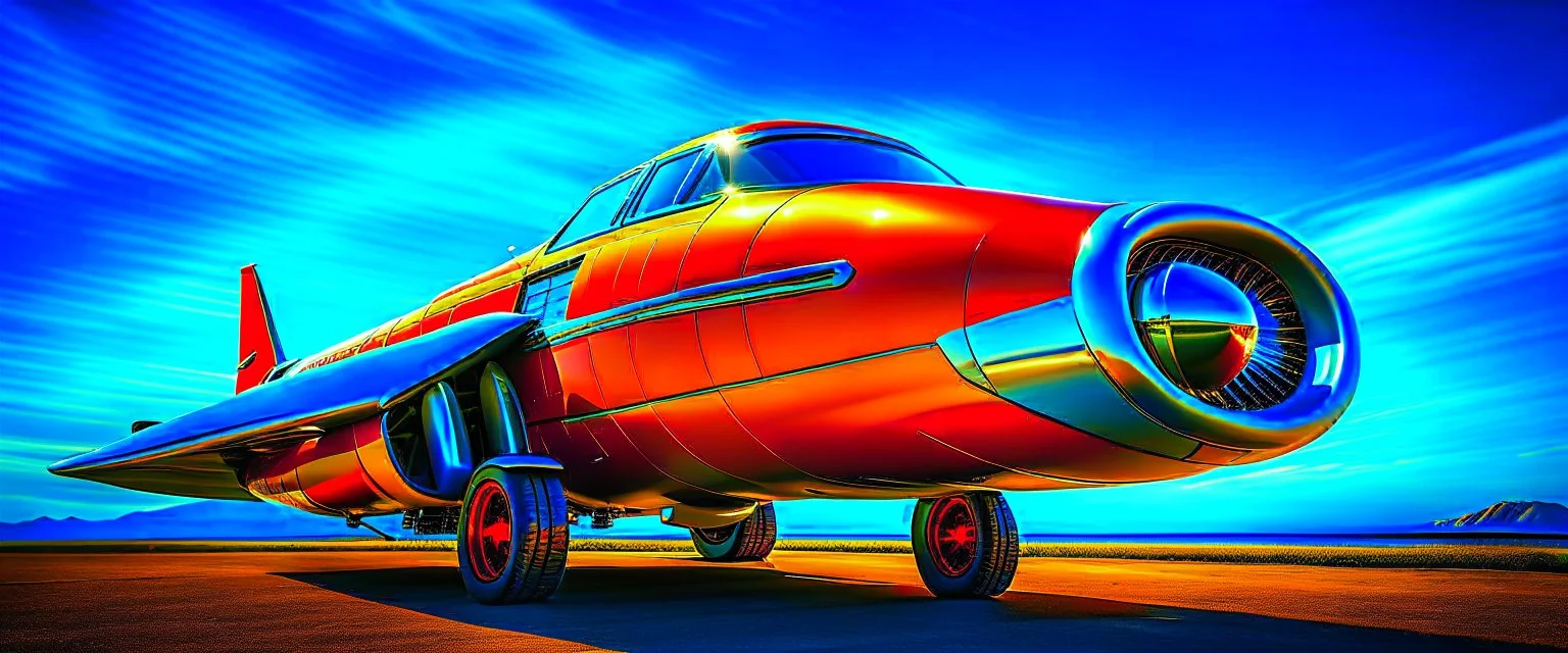 A national geographic award winning photograph of a military fighter jet station wagon elephant hybrid designed by skunkworks, only one vehicle per image painted metallic orange traveling at a high rate of speed, jet intake off of front center of vehicle and jet exhaust out the rear with bright blue flame soviet retrofuturism