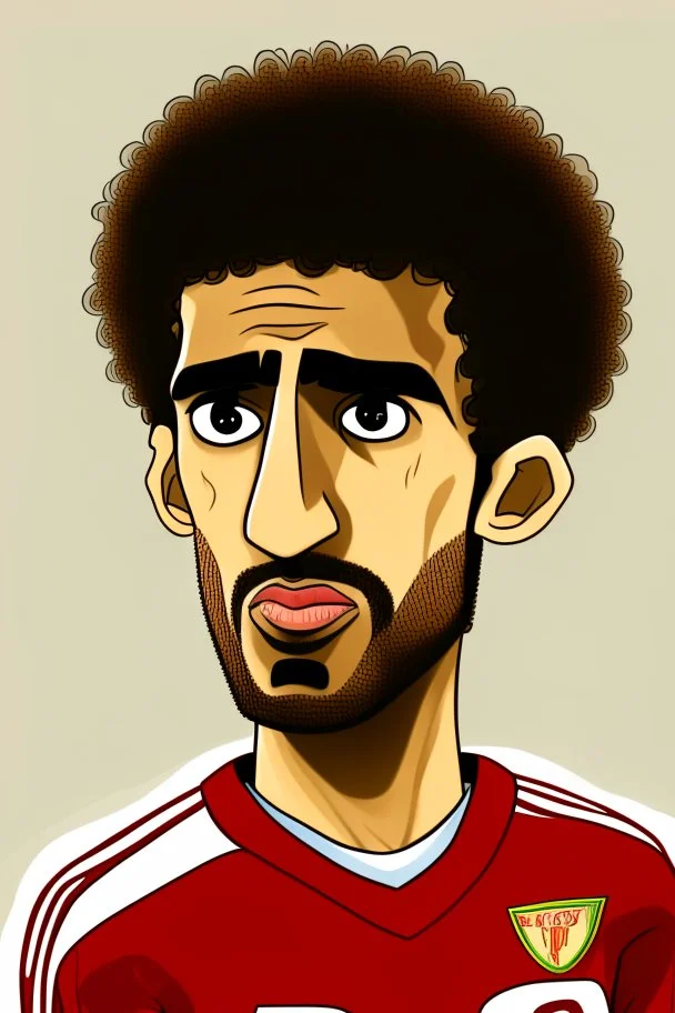 Abdullah Al-Saeed Egyptian football player ,cartoon 2d