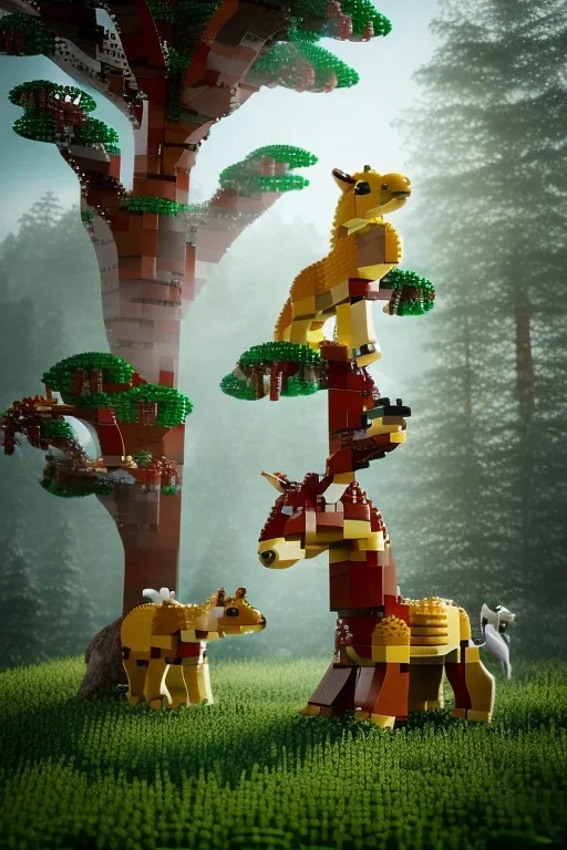 lego tree forest animals children