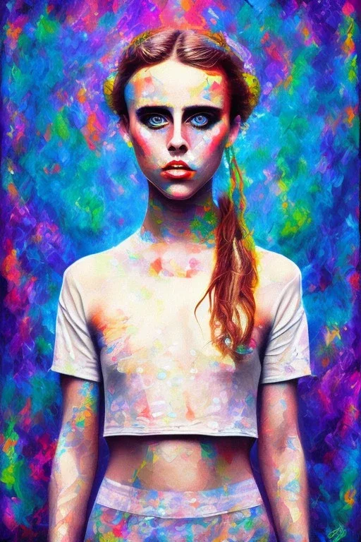 Danish singer MØ face , impressionism,