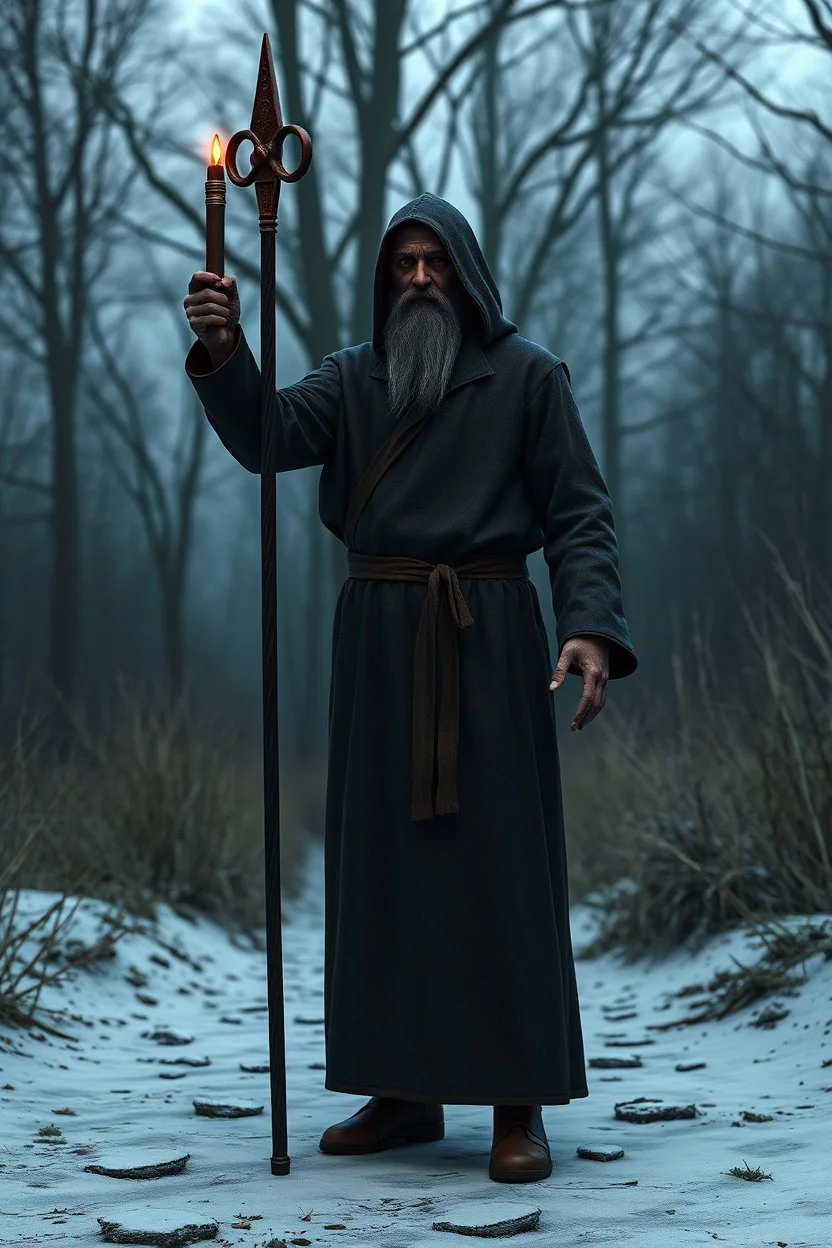 russian monk for a horror , silent hill style, 3d model, t-pose, full length